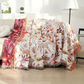 Couverture réversible en coton Jungle Bloom