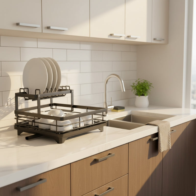 MODULKITCH – Égouttoir pliable en acier inoxydable pour cuisines compactes et élégantes