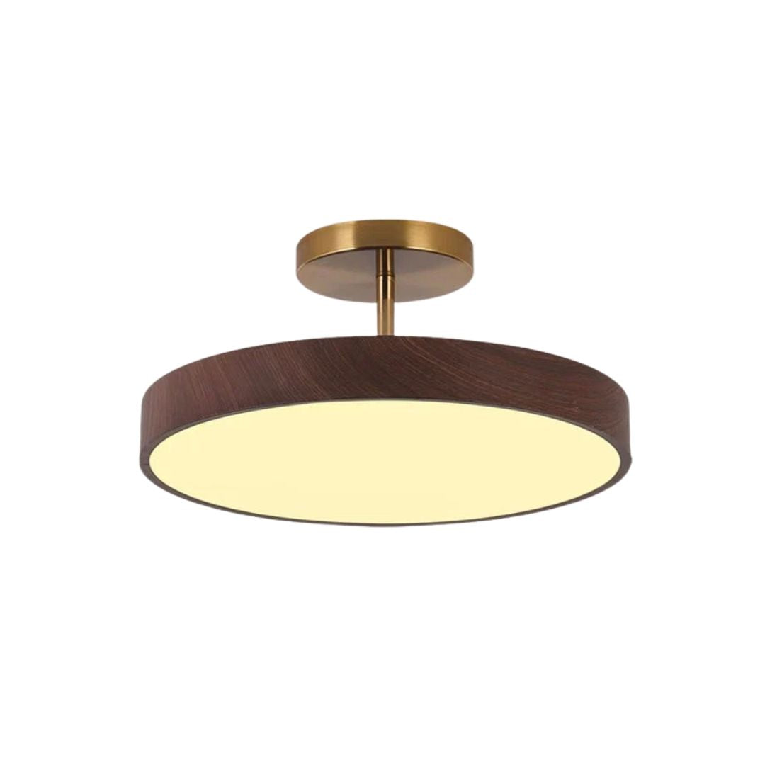 Fjell – Lampe de plafond scandinave avec effet bois et cadre doré