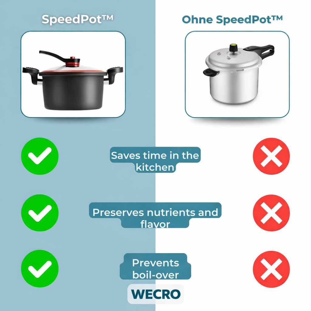 Casserole | Autocuiseur | Répartition uniforme de la chaleur | SpeedPot