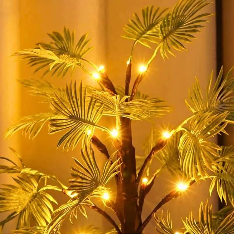 Lampe palmier LED blanc chaud – lampe décorative style tropical à batterie