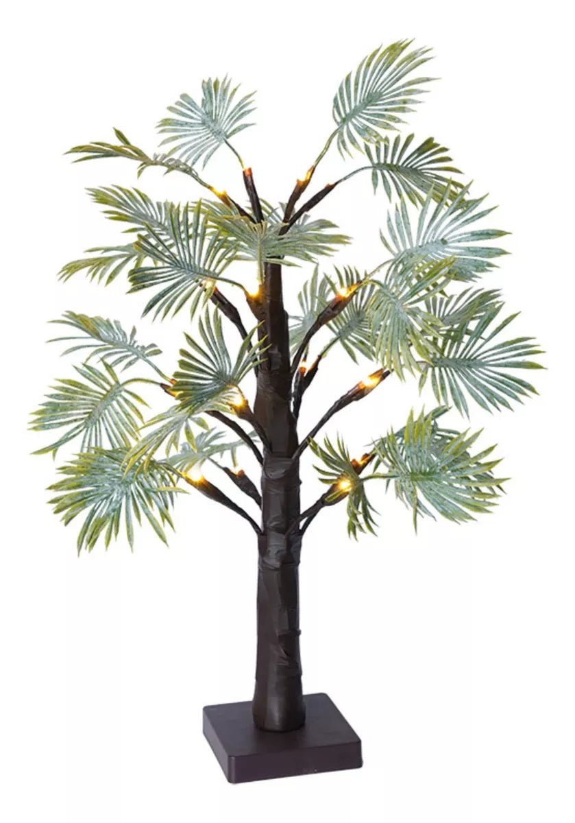 Lampe palmier LED blanc chaud – lampe décorative style tropical à batterie