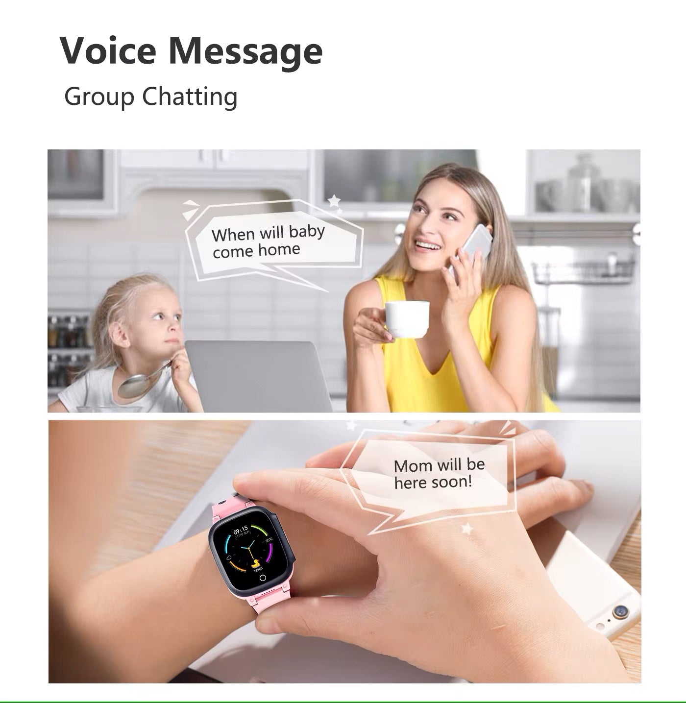Montre GPS pour enfants | Appels vidéo 4G et contacts | Bouton SOS | KidLink
