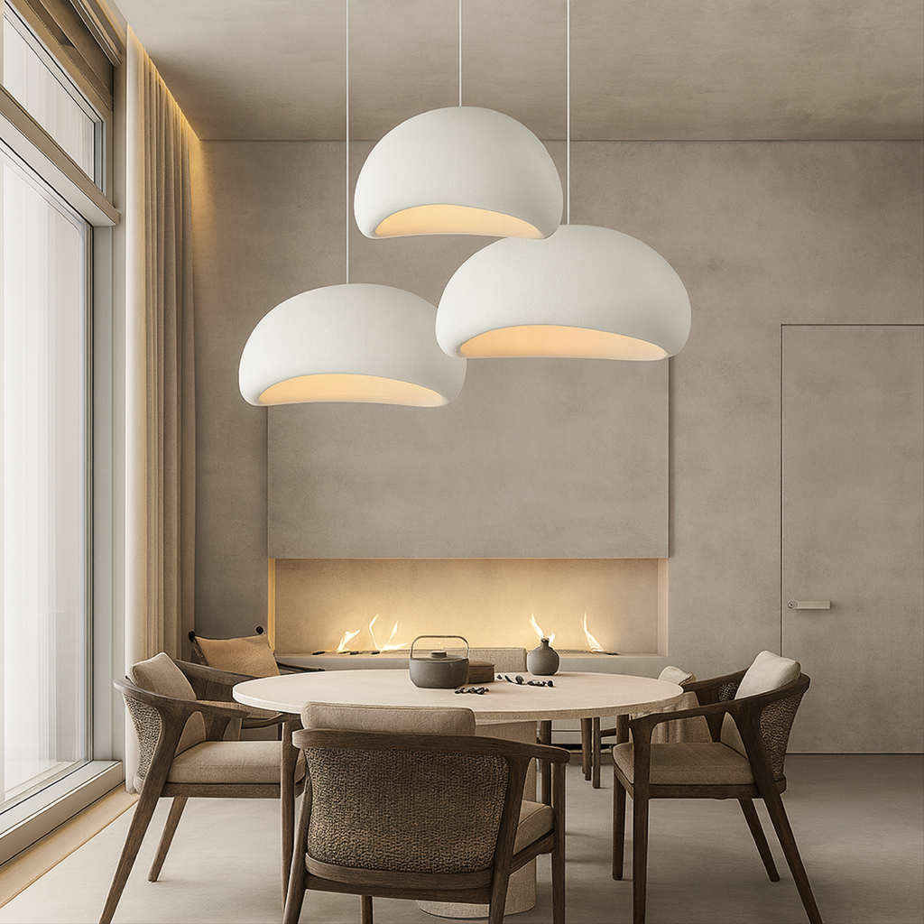 Lampe Suspendue en Dôme de Style Wabi-Sabi