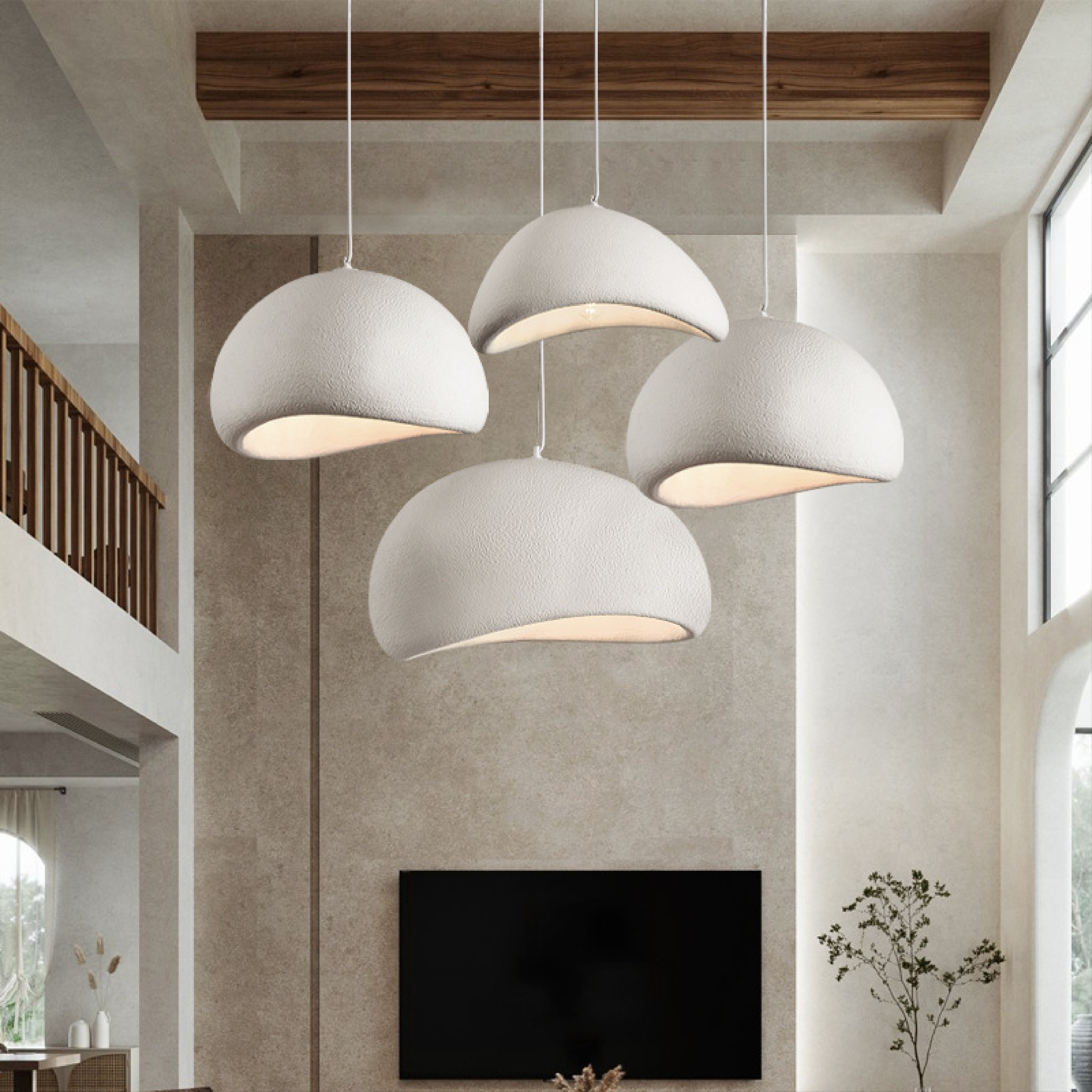 Lampe Suspendue en Dôme de Style Wabi-Sabi