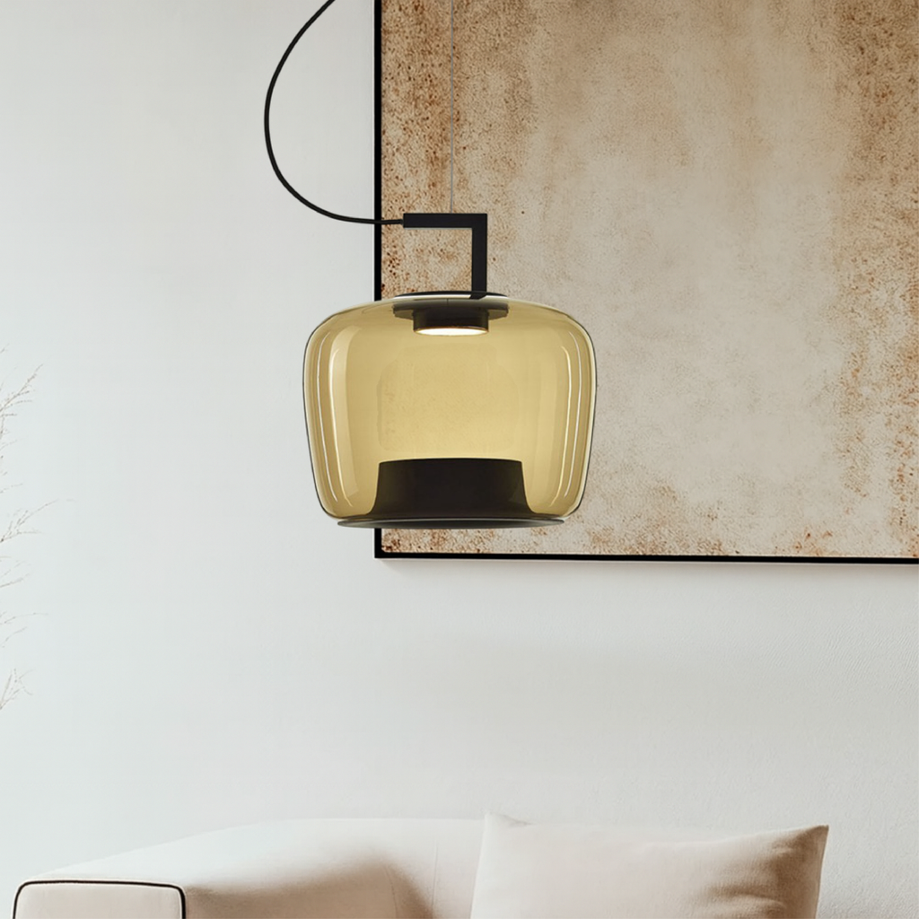 Lampe suspendue en verre classique