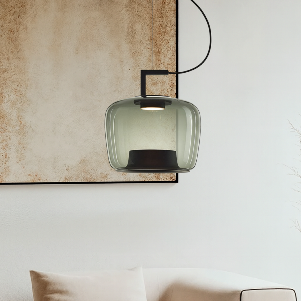 Lampe suspendue en verre classique
