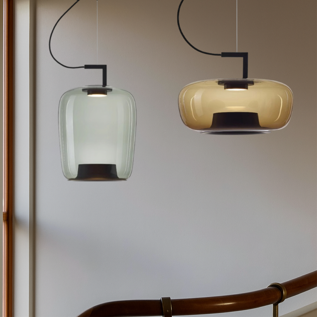 Lampe suspendue en verre classique