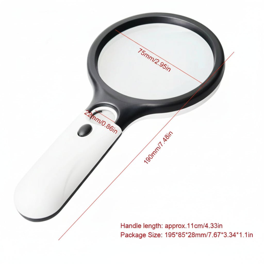 DETAILVIEW - Loupe de poche 45x avec lumière LED conçue pour une lecture précise et une inspection détaillée