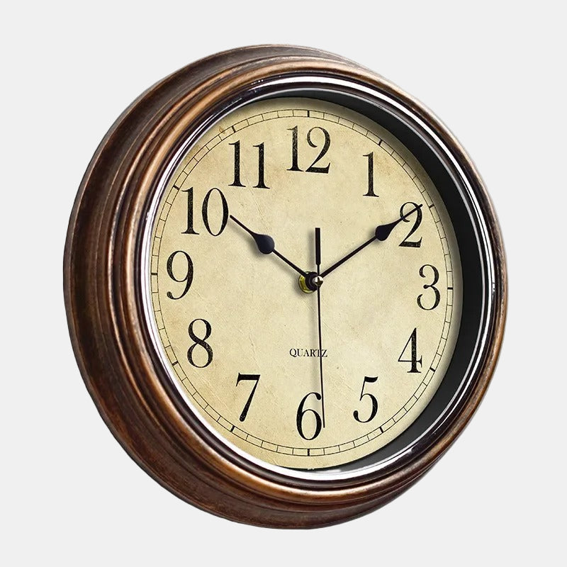 Horloge murale en bois classique – mécanisme silencieux et décoration murale intemporelle