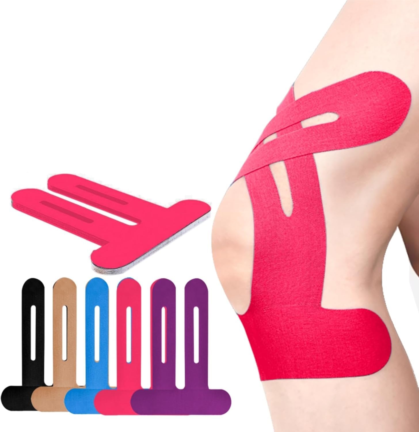 Bandage de genou | Tape kinésio pré-découpé | Support de genou respirant | Flexify