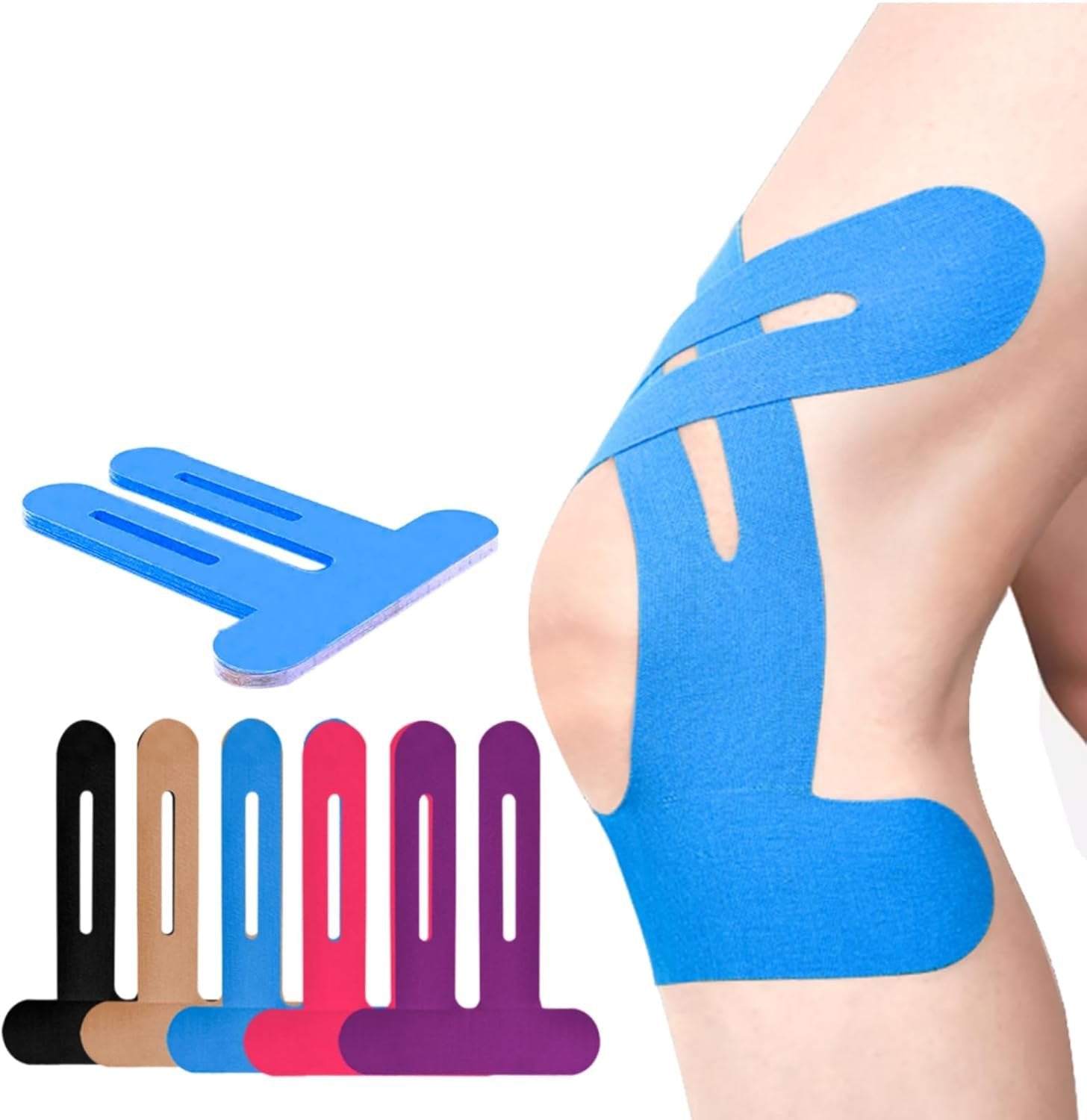 Bandage de genou | Tape kinésio pré-découpé | Support de genou respirant | Flexify