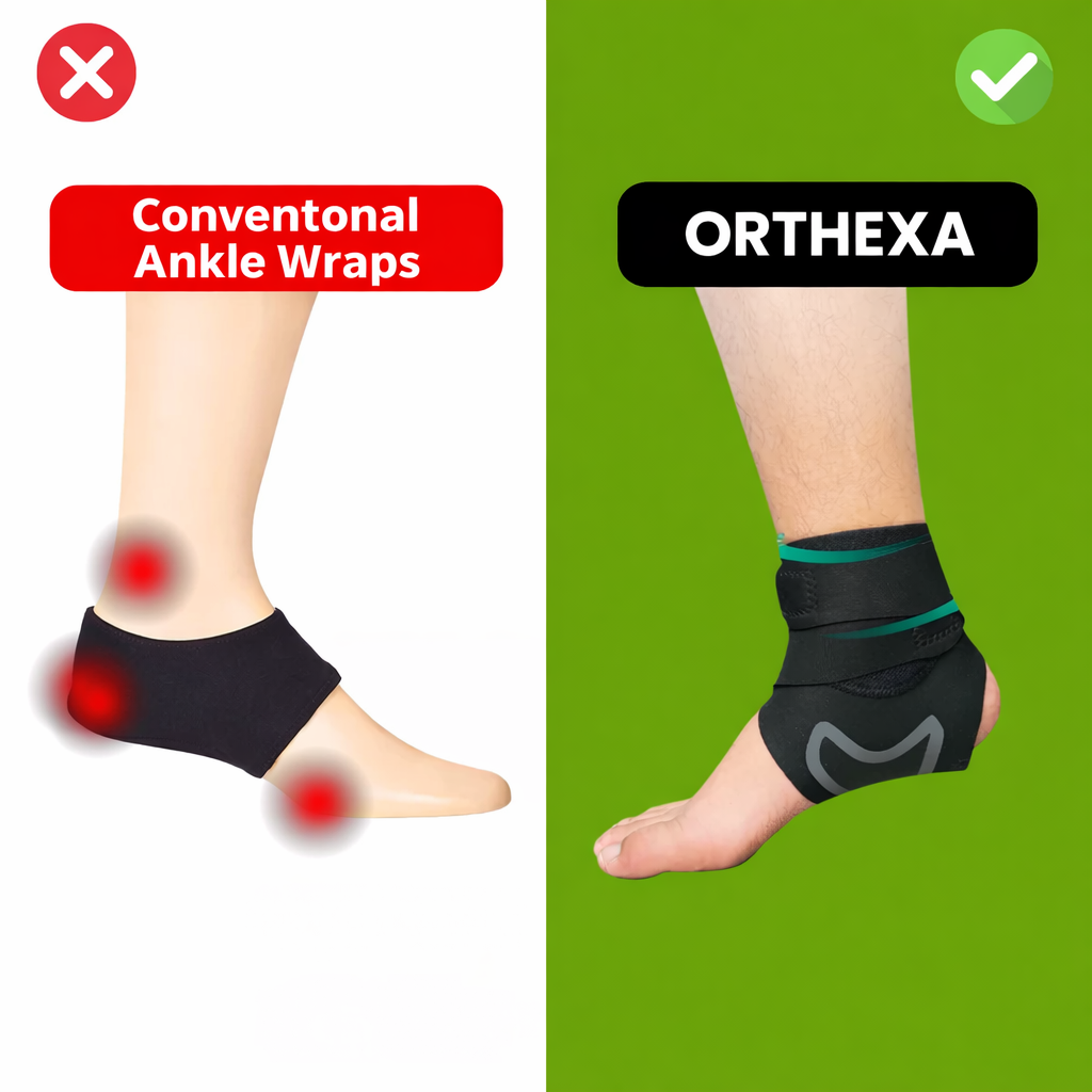 Bandage de cheville | Bandage de pied avec compression | Maintien stable pour le talon | Orthexa