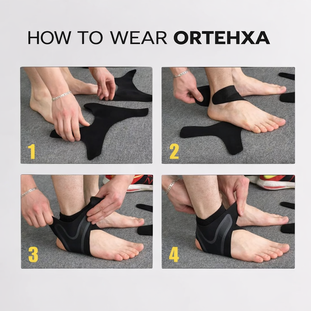 Bandage de cheville | Bandage de pied avec compression | Maintien stable pour le talon | Orthexa