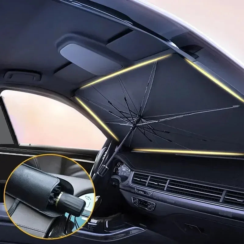 Rideau de protection solaire compact et pliable pour voitures - caoutchouc argenté protection UV pour SUV et breaks