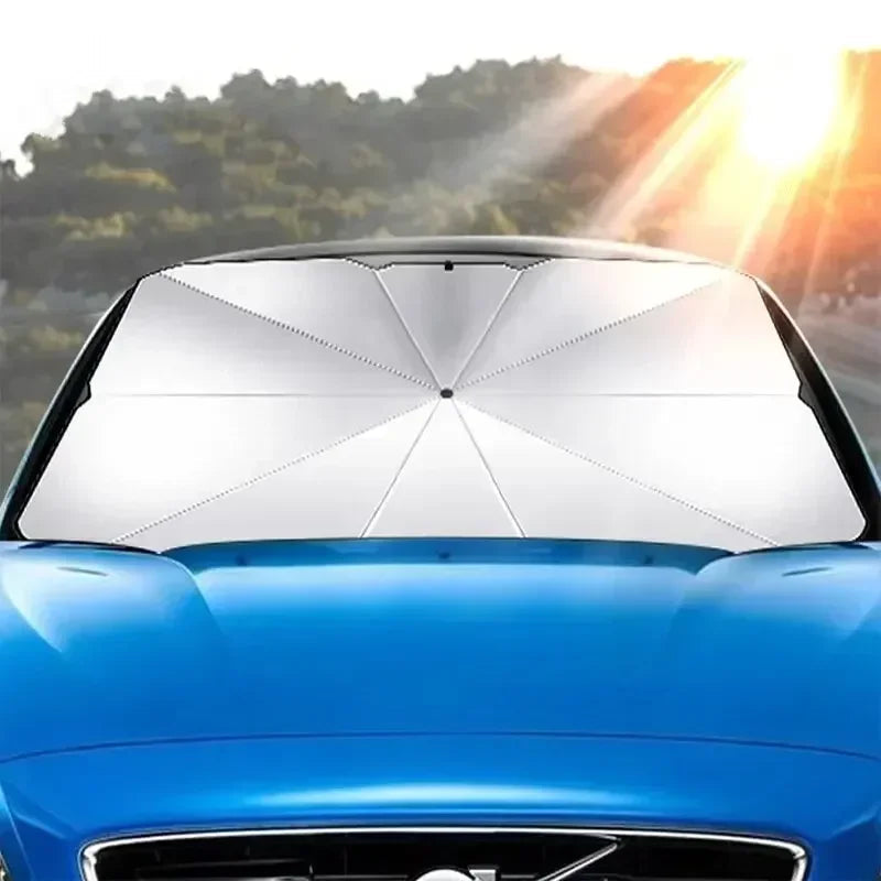 Rideau de protection solaire compact et pliable pour voitures - caoutchouc argenté protection UV pour SUV et breaks