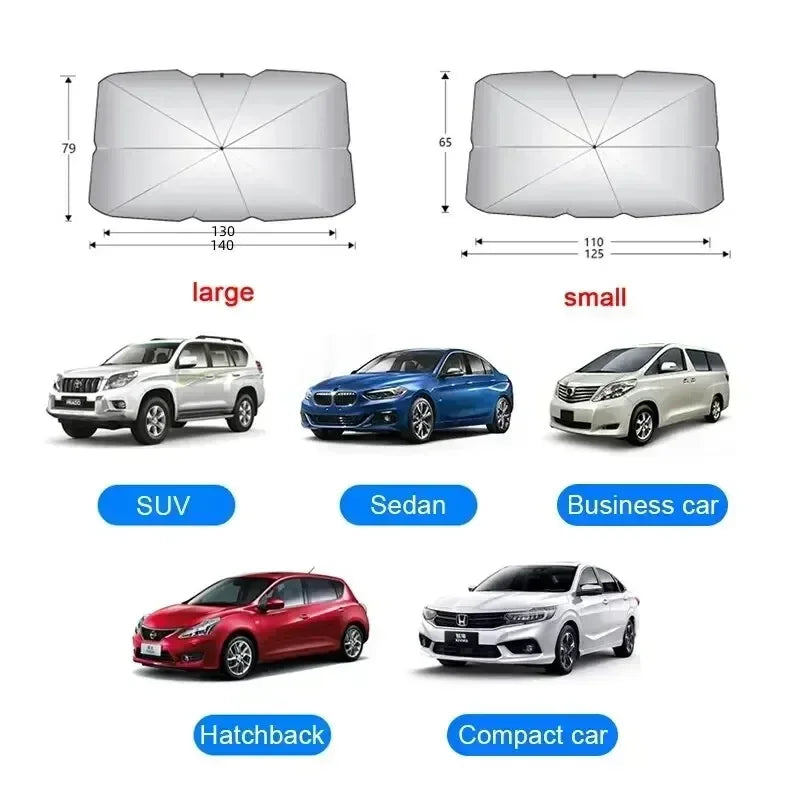 Rideau de protection solaire compact et pliable pour voitures - caoutchouc argenté protection UV pour SUV et breaks