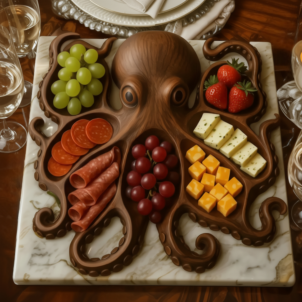 WAVECRAFT - Planche à Charcuterie en Bois Fait Main pour Recevoir des Invités