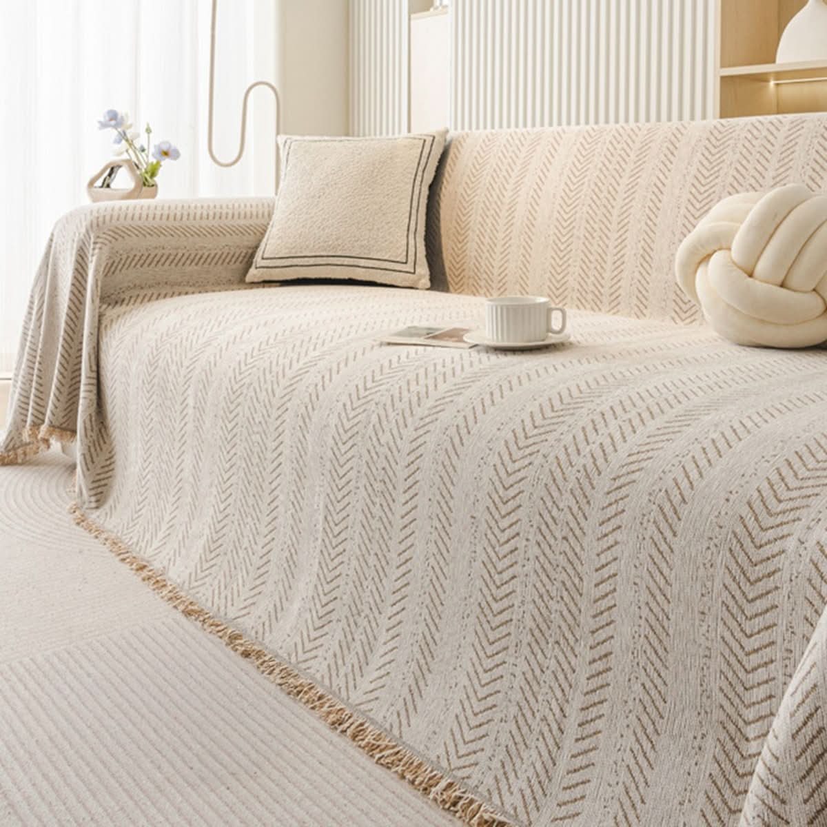 SNUGGLETEXTILE – Housse de canapé en chenille résistante aux rayures et lavable