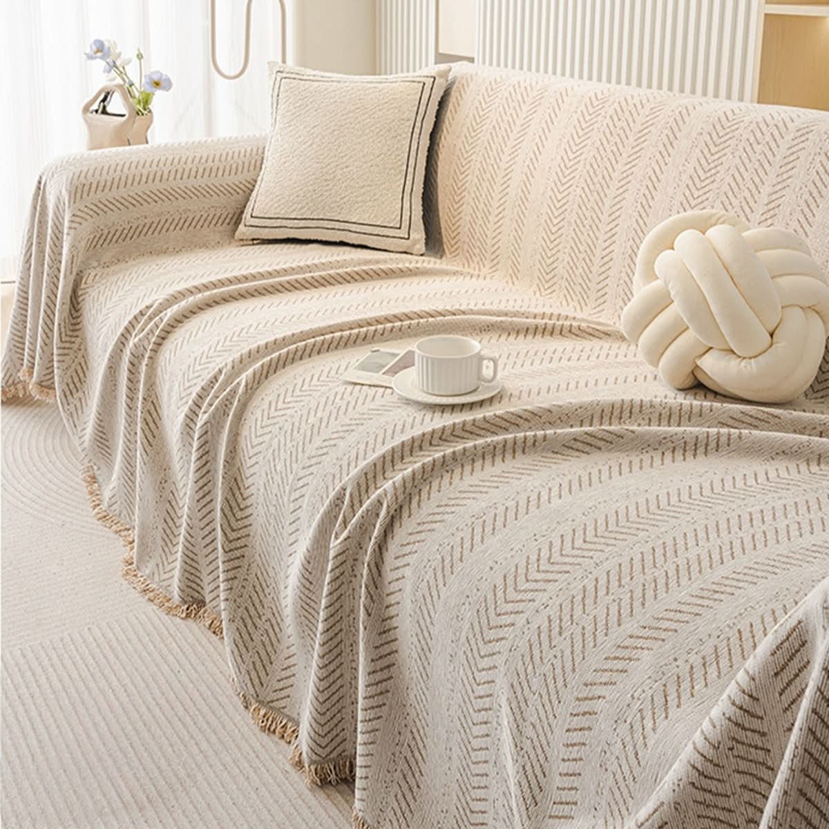 SNUGGLETEXTILE – Housse de canapé en chenille résistante aux rayures et lavable