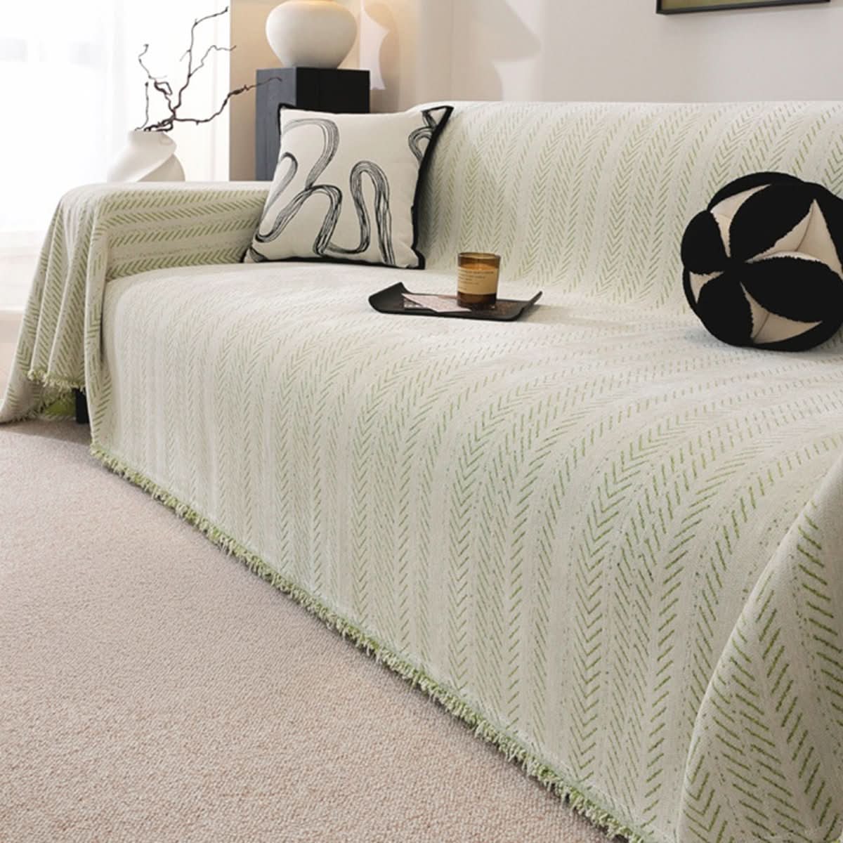 SNUGGLETEXTILE – Housse de canapé en chenille résistante aux rayures et lavable