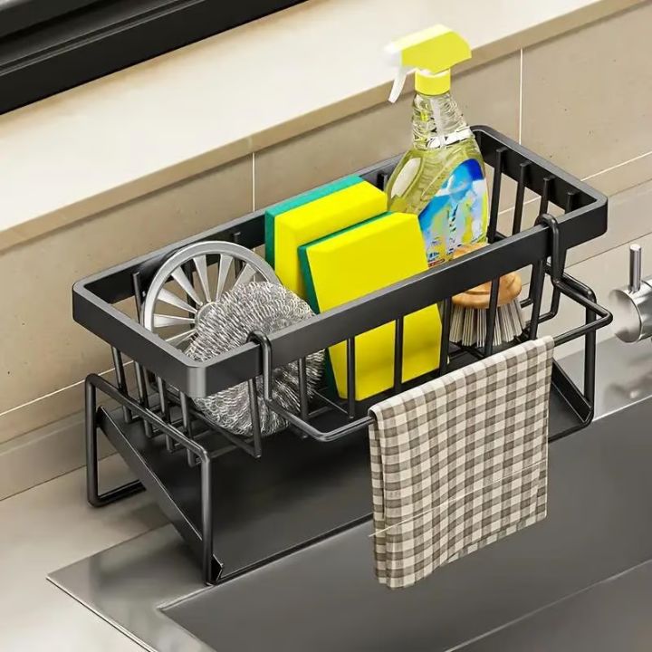Étagère de lavabo de cuisine | Inox | Avec porte-serviettes | AquaRack