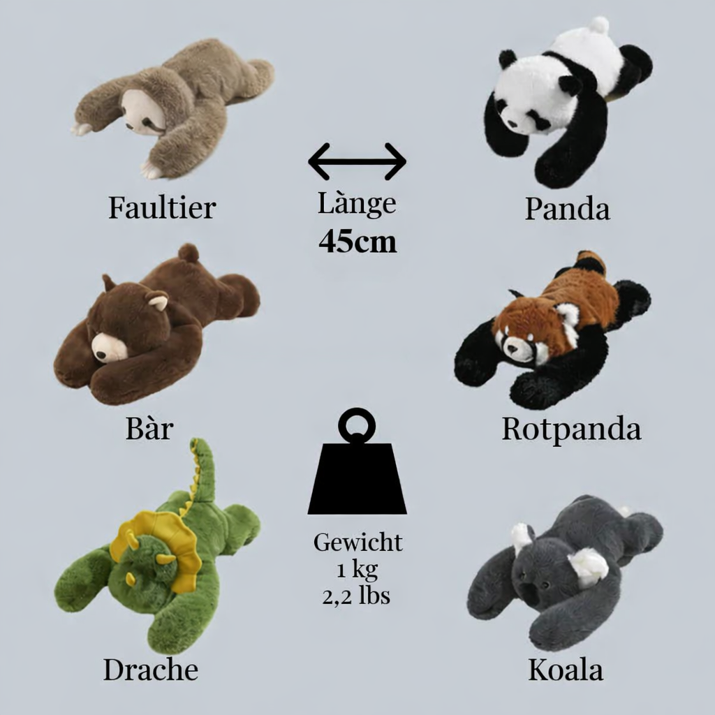 Câlin en Peluche | Compagnon de Réduction du Stress | Sensation de Fourrure Synthétique Ultra Douce | SoftHuggo