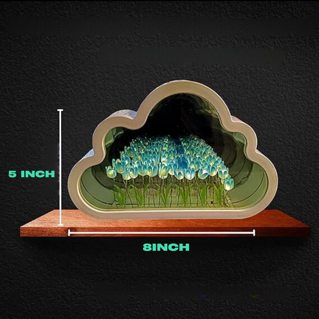 Lampe de table esthétique avec miroir et tulipes