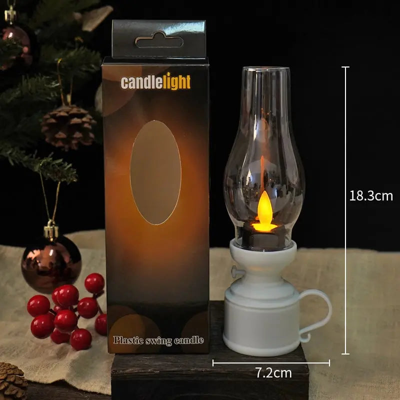 Lanternes LED avec flamme vacillante | sans fil, effet de lumière de bougie sécurisé (sans fumée/chaleur) | Inclus 3x piles LR44 | 18,3 cm | Noir/Blanc/Bronze