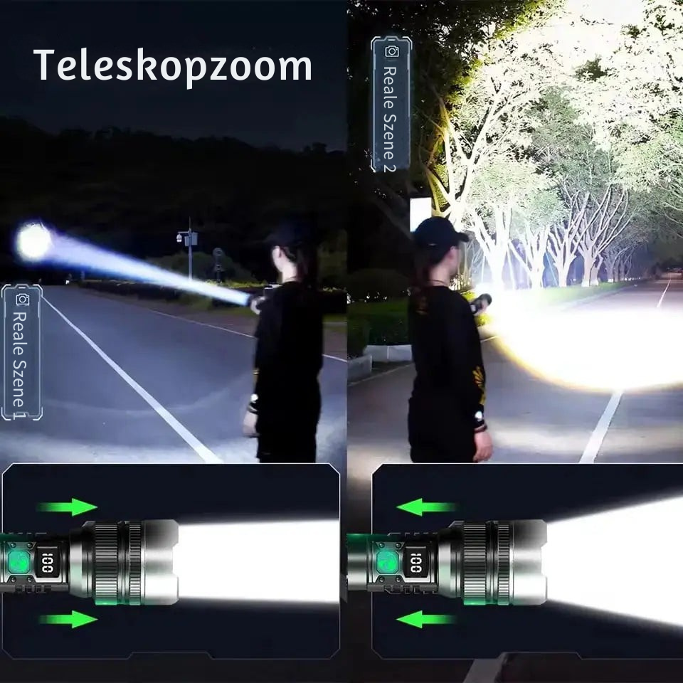 Lampe de poche LED | Ultra lumineuse & Étanche | Fonction Zoom | UltraBright