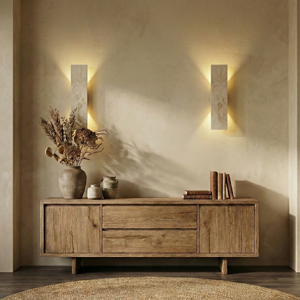 Applique Murale Extérieure LED | Luminaire en Pierre Naturelle Étanche pour Murs Extérieurs