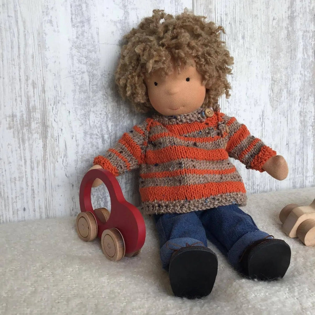 MELLOMINA – Poupée Waldorf artisanale en coton pur avec un corps doux de 30 cm pour enfants