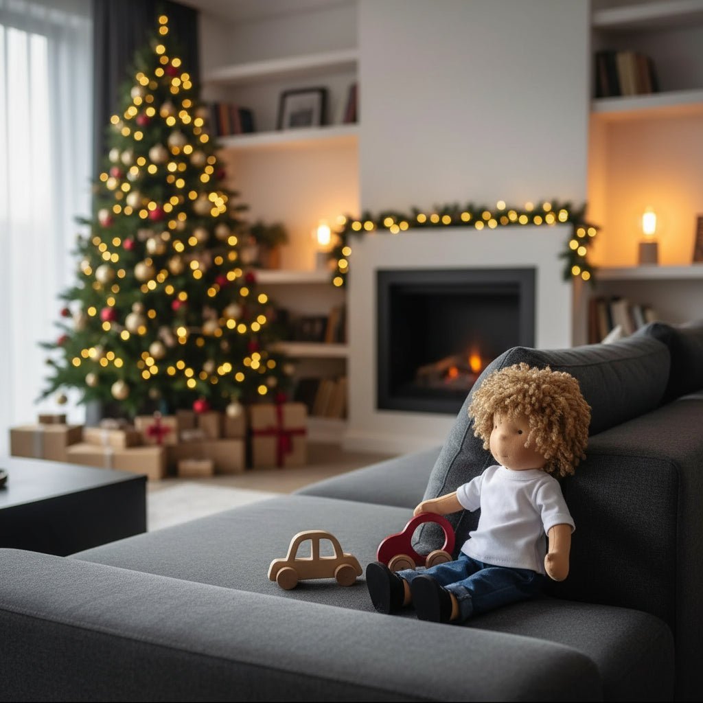 MELLOMINA – Poupée Waldorf artisanale en coton pur avec un corps doux de 30 cm pour enfants