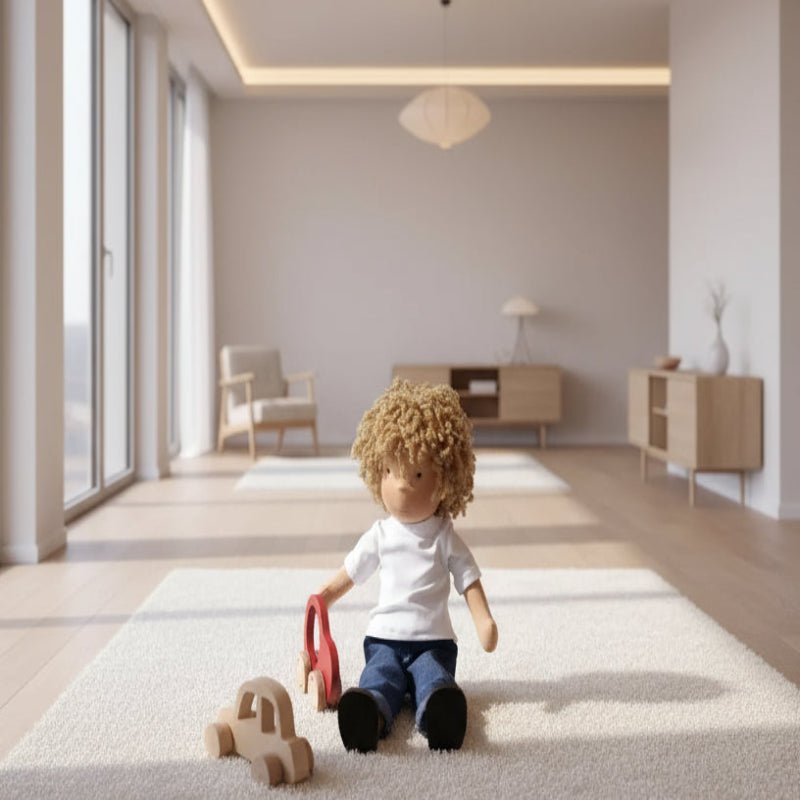 MELLOMINA – Poupée Waldorf artisanale en coton pur avec un corps doux de 30 cm pour enfants
