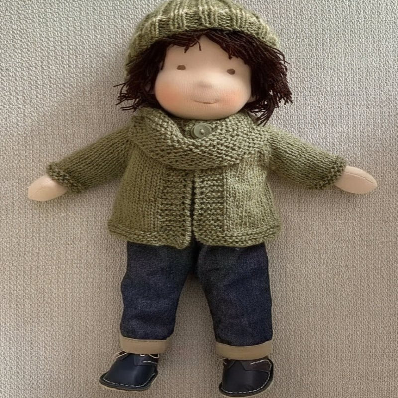 MELLOMINA – Poupée Waldorf artisanale en coton pur avec un corps doux de 30 cm pour enfants