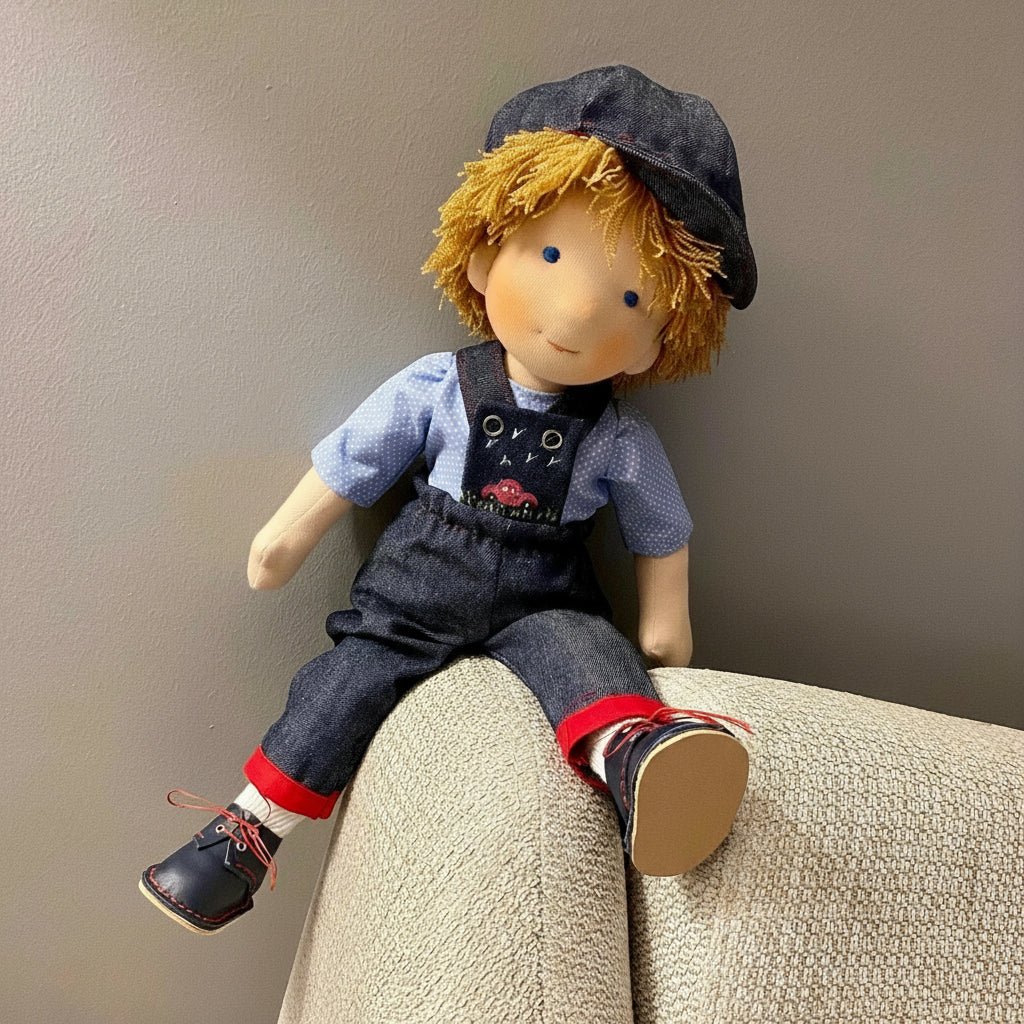 MELLOMINA – Poupée Waldorf artisanale en coton pur avec un corps doux de 30 cm pour enfants