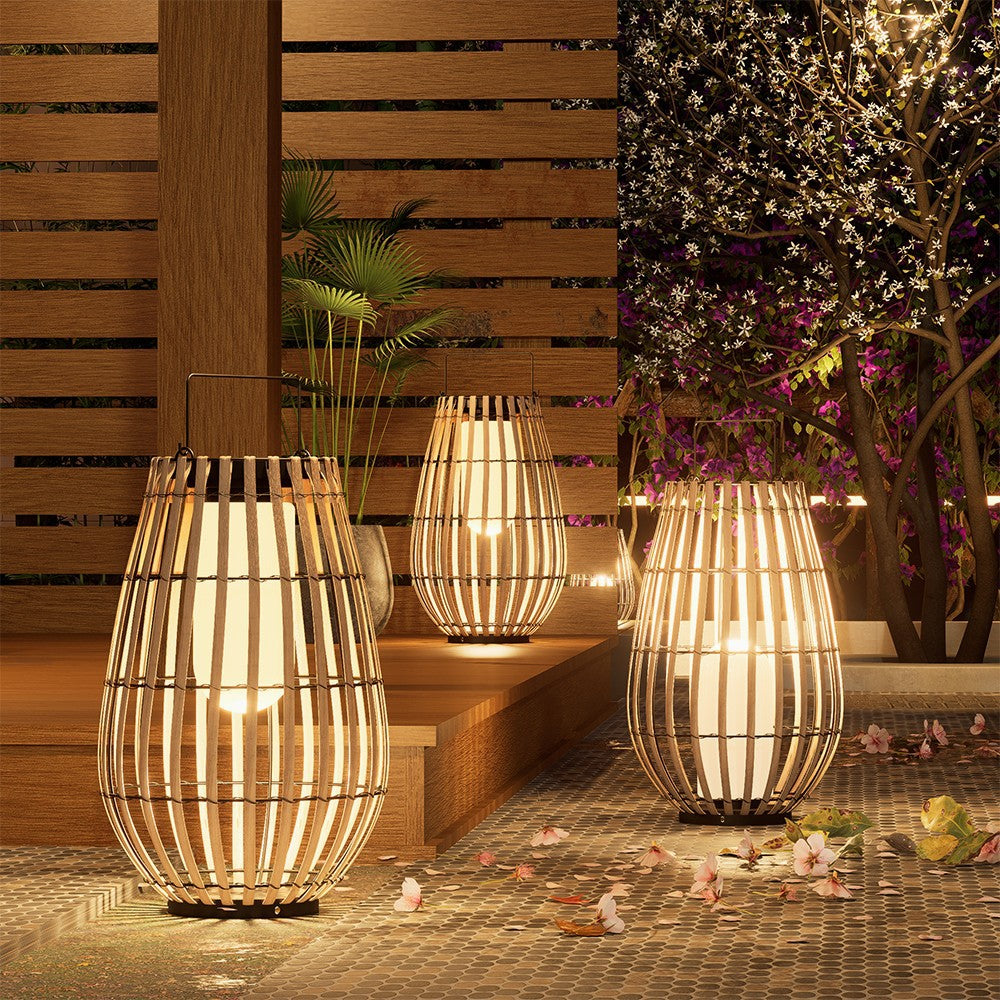 Lampe de jardin en rotin solaire