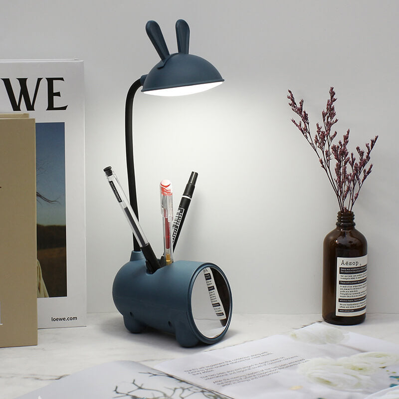 Lampe de Bureau LED Lapin avec Organisateur pour Stylos – Contrôle Tactile et Chargement USB pour Fille