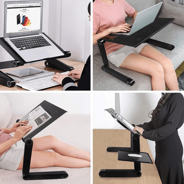 Support d'ordinateur portable | Réglable en hauteur & rotatif à 360° | Pour une posture saine | FlexStand 360
