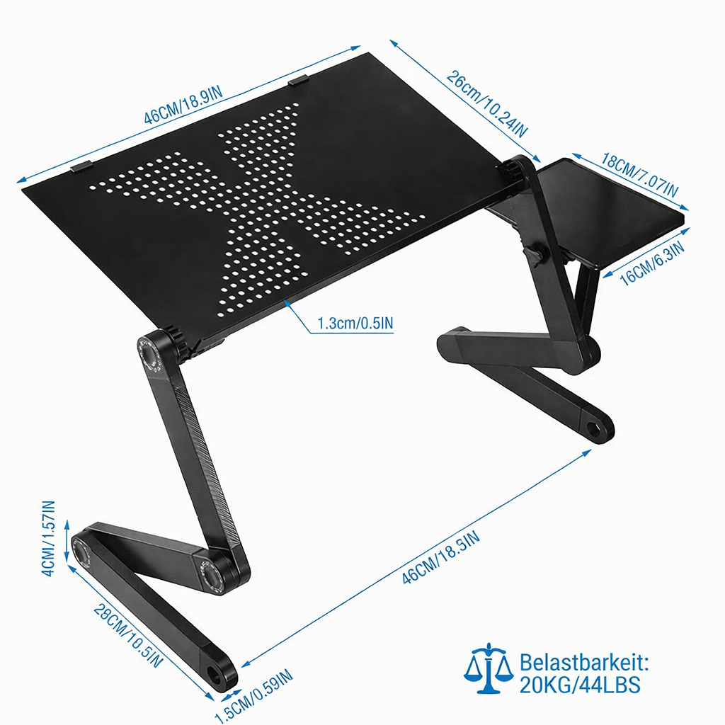 Support d'ordinateur portable | Réglable en hauteur & rotatif à 360° | Pour une posture saine | FlexStand 360