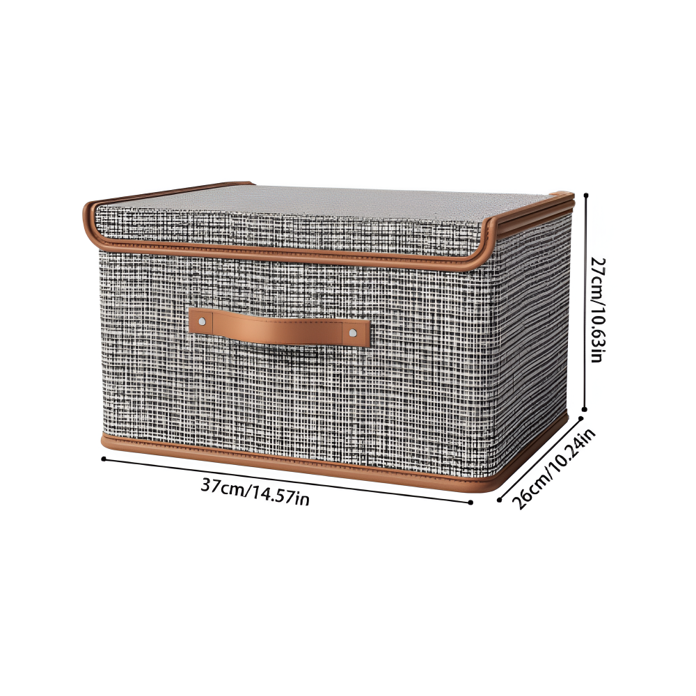 Grande boîte de rangement avec couvercle en tissu pliable et élégante