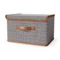 Grande boîte de rangement avec couvercle en tissu pliable et élégante