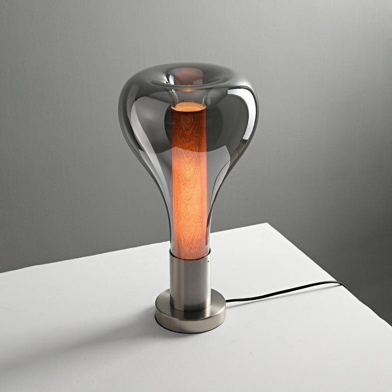 Lampe de table d'ambiance avec lumière LED – design en verre créatif
