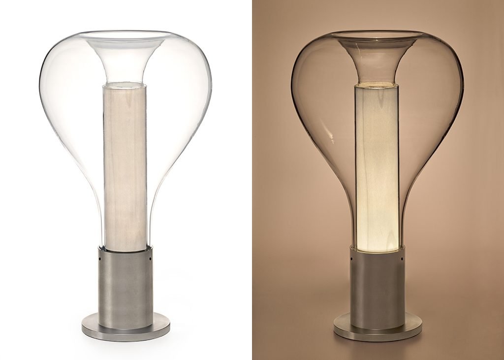 Lampe de table d'ambiance avec lumière LED – design en verre créatif
