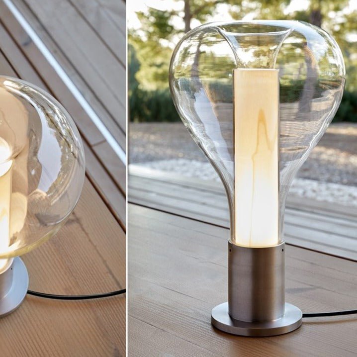 Lampe de table d'ambiance avec lumière LED – design en verre créatif