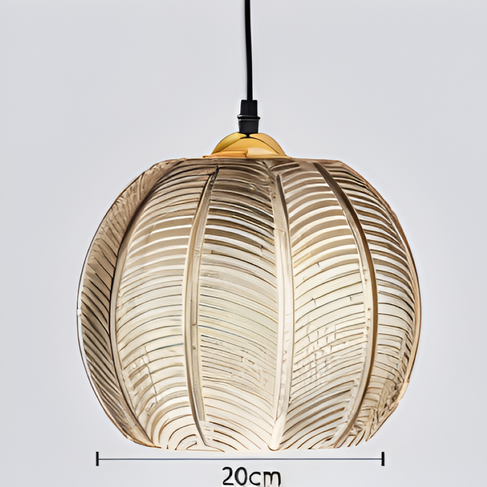 LeafyRib Suspension - Suspension en verre strié rétro moderne