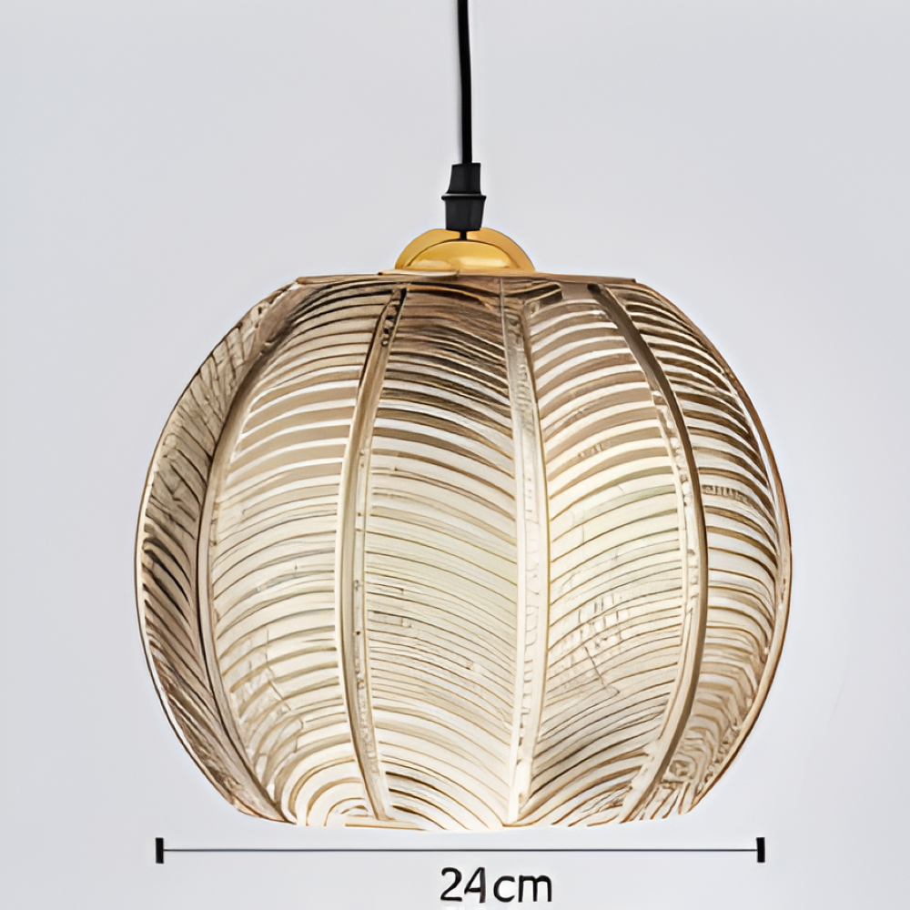 LeafyRib Suspension - Suspension en verre strié rétro moderne