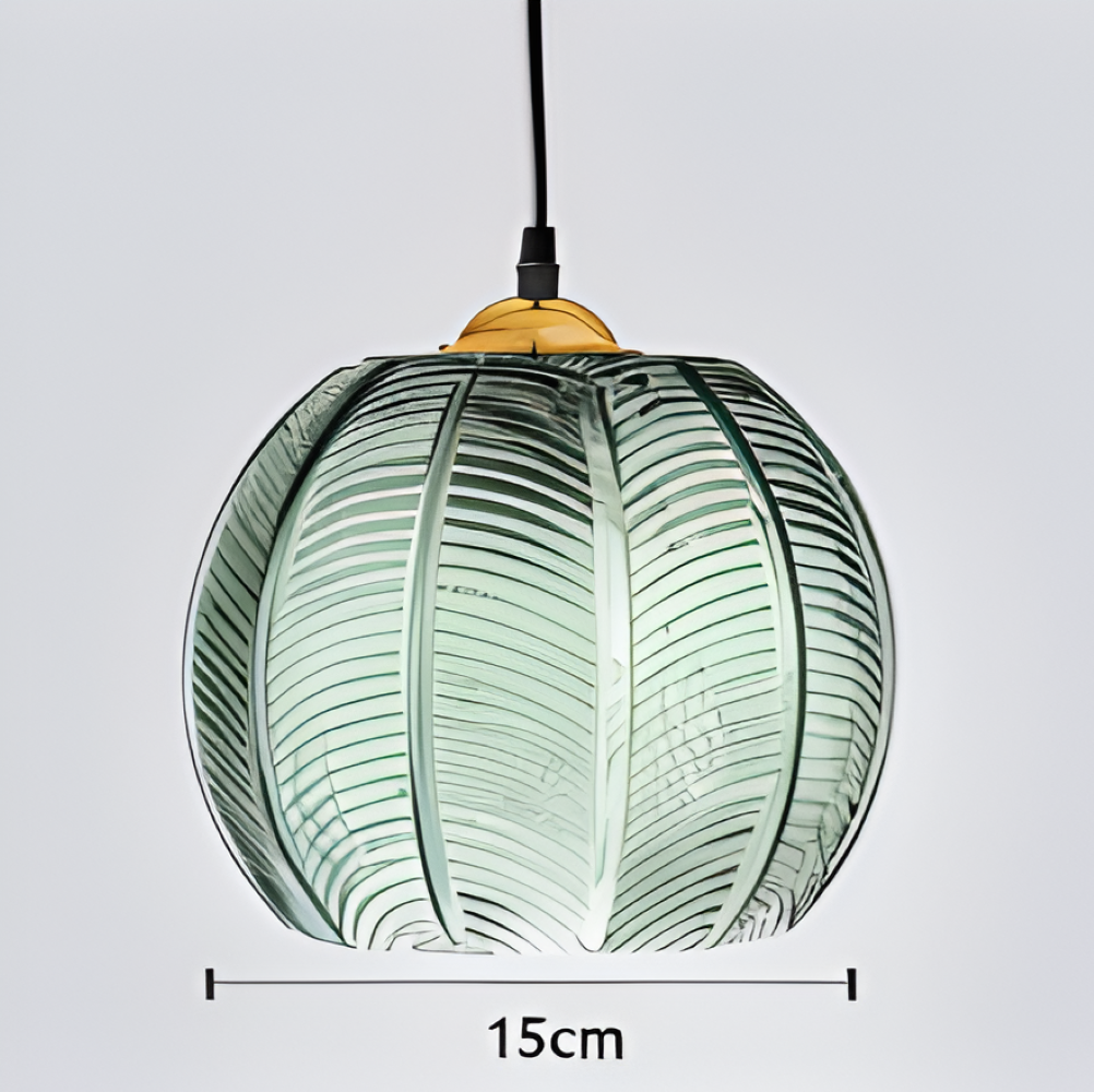 LeafyRib Suspension - Suspension en verre strié rétro moderne