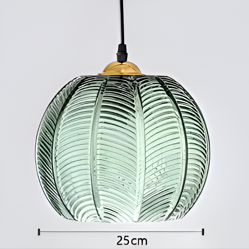 LeafyRib Suspension - Suspension en verre strié rétro moderne