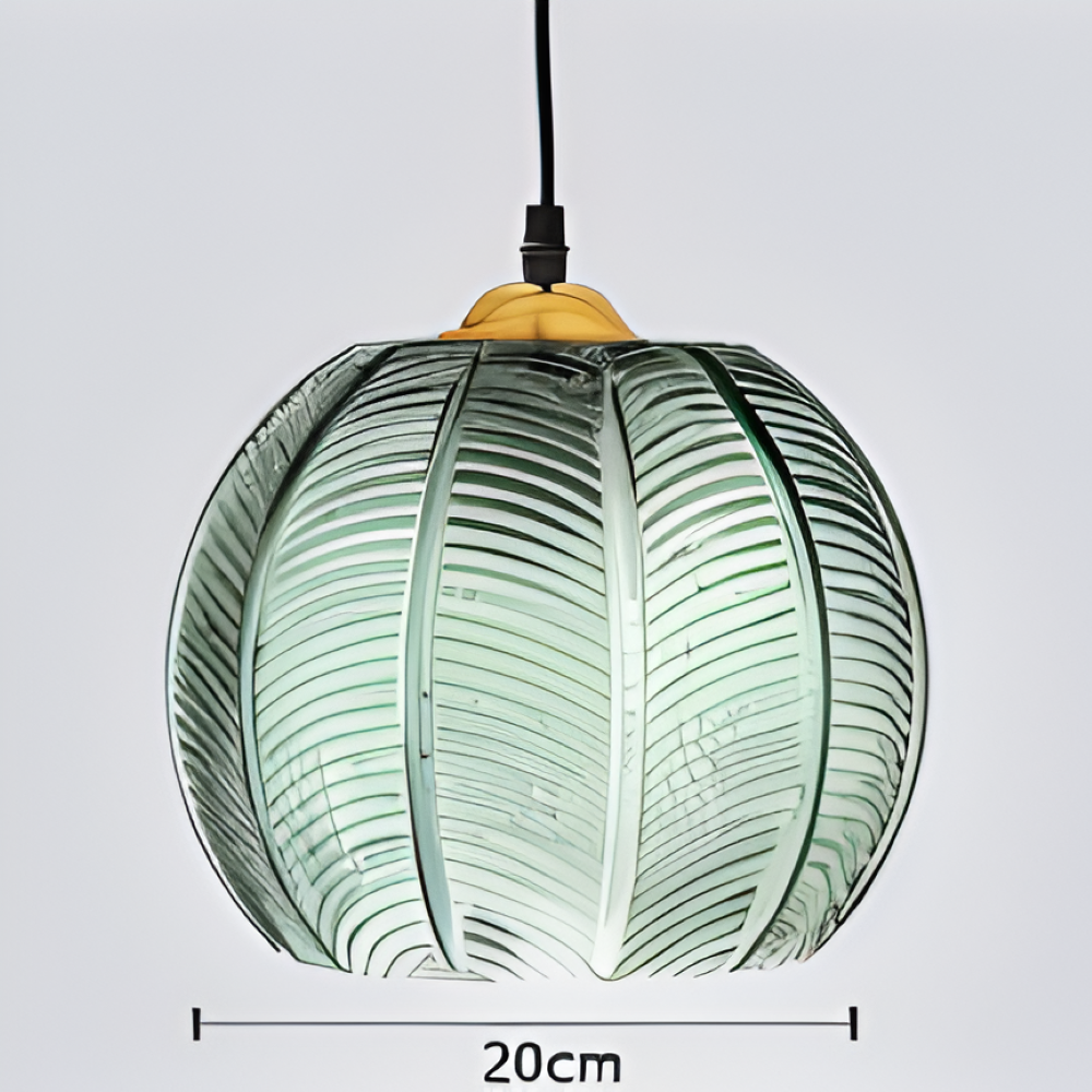 LeafyRib Suspension - Suspension en verre strié rétro moderne